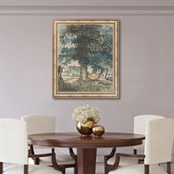 «Deer in Windsor Forest» в интерьере столовой в классическом стиле