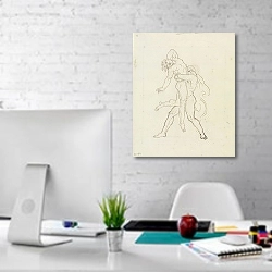 «Геракл и Антей» в интерьере светлого офиса с кирпичными стенами