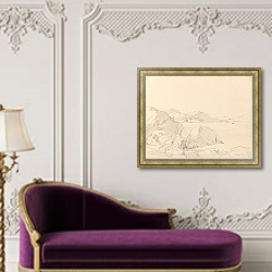 «Взгляды на оттенки» в интерьере в классическом стиле над банкеткой