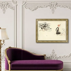 «Arcachon, 1919 sur la plage» в интерьере в классическом стиле над банкеткой