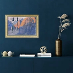 «Chenrezi, 1932» в интерьере в классическом стиле в синих тонах