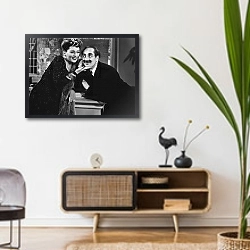 «Marx Brothers (A Night In Casablanca) 4» в интерьере комнаты в стиле ретро над тумбой