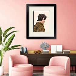 «Brunet in striped shirt» в интерьере салона красоты
