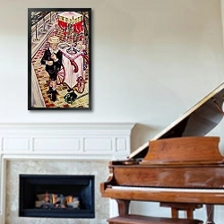 «Child with an Ice Cream» в интерьере классической гостиной над камином