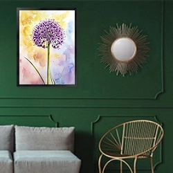 «A mosaic of moments» в интерьере классической гостиной с зеленой стеной над диваном