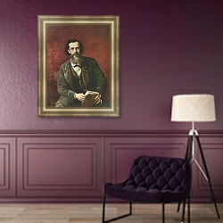 «Портрет А.Н.Майкова. 1872» в интерьере в классическом стиле в фиолетовых тонах