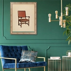«Armchair» в интерьере в классическом стиле с зеленой стеной