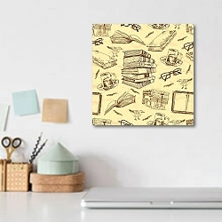 «Тайны книг и кофе» в интерьере офиса над столом