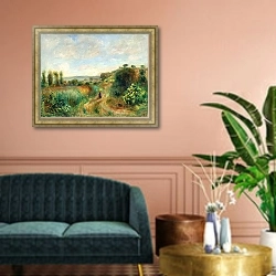 «Paysage à Cagnes» в интерьере классической гостиной над диваном