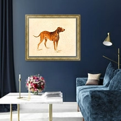 «Охотничья собака» в интерьере в классическом стиле в синих тонах