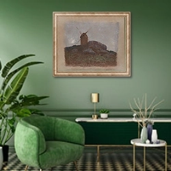 «Windmill 2» в интерьере гостиной в зеленых тонах