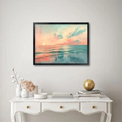 «Pink horizon at sunset» в интерьере в классическом стиле над столом