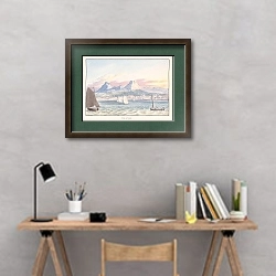 «Понта дель Града» в интерьере кабинета с серыми стенами над столом