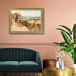 «Рангитикей из Уэсто, резидентура эсквайра У. Фокса» в интерьере классической гостиной над диваном