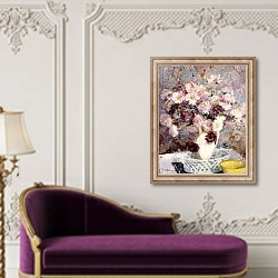 «Bouquet of flowers, 1» в интерьере в классическом стиле над банкеткой