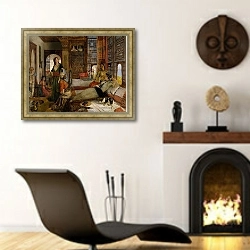 «Гарем» в интерьере гостиной в этническом стиле над камином