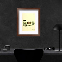«Мышь-малютка» в интерьере кабинета в черных цветах над столом