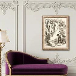 «Joan la Pucelle abandoned by her friends, 1890» в интерьере в классическом стиле над банкеткой