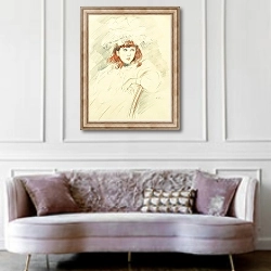 «Portrait d’Ellen» в интерьере гостиной в классическом стиле над диваном