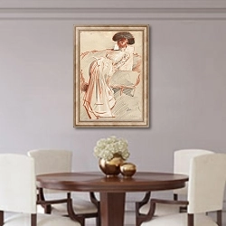 «Woman Looking at a Drawing» в интерьере столовой в классическом стиле