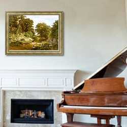 «Woodland Brook» в интерьере классической гостиной над камином