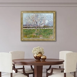 «Фруктовый сад в цвету (сливы)» в интерьере столовой в классическом стиле