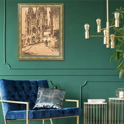 «Kathedraal van Burgos» в интерьере в классическом стиле с зеленой стеной