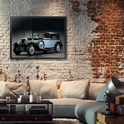 «Hispano-Suiza H6 Coupe-Chauffeur Landaulet by Chapron '1922» в интерьере гостиной в стиле лофт с кирпичной стеной