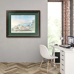 «Айсберги в проливе Коцебу» в интерьере современного кабинета на стене