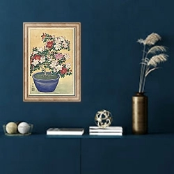 «Flowering Azalea In Blue Pot» в интерьере в классическом стиле в синих тонах