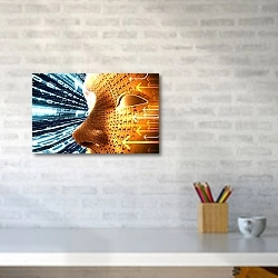 «Technology and internet concept background» в интерьере офиса над рабочим столом