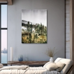 «Дождь в лесу #4» в интерьере 