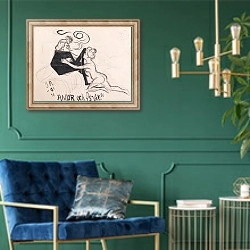 «Eros and Psyche» в интерьере в классическом стиле с зеленой стеной