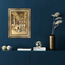 «Виды залов Зимнего дворца. Парадная лестница» в интерьере в классическом стиле в синих тонах