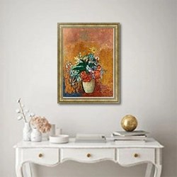 «Ваза с цветами» в интерьере в классическом стиле над столом