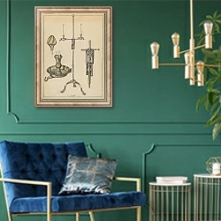 «Candlestand» в интерьере в классическом стиле с зеленой стеной