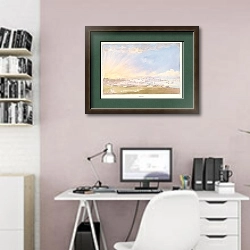 «Ла-Корунья» в интерьере светлого кабинета над белым столом