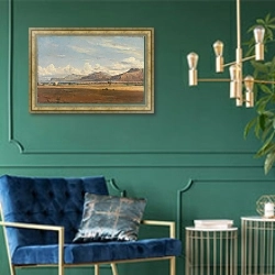 «View of Palermo» в интерьере в классическом стиле с зеленой стеной