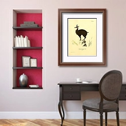 «Серна Antilope Rupicapra 1» в интерьере кабинета в классическом стиле над столом