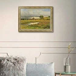 «Landscape with Village and River» в интерьере в классическом стиле в светлых тонах