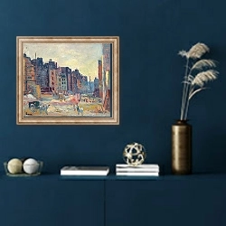«Paris, Le percement de la rue Réaumur» в интерьере в классическом стиле в синих тонах