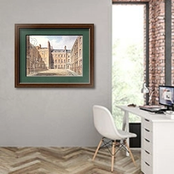 «View of Downing Street, Westminster» в интерьере современного кабинета на стене