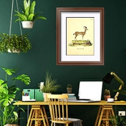 «Антилопа Antilope Kevella» в интерьере кабинета с зелеными стенами