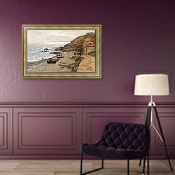 «Abendstimmung mit Fischern an der Küste» в интерьере в классическом стиле в фиолетовых тонах