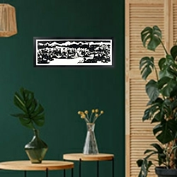 «Джокья» в интерьере в этническом стиле с зеленой стеной