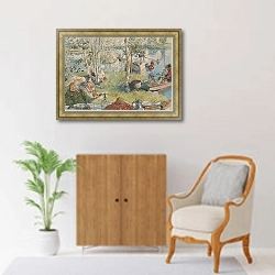 «Ловля раков» в интерьере в классическом стиле над комодом