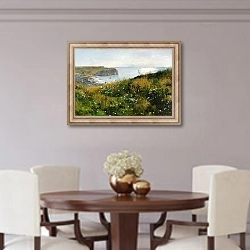 «View Of Etretat» в интерьере столовой в классическом стиле