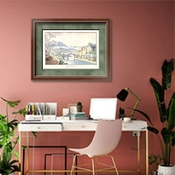 «Bridge of Martorelle» в интерьере современного кабинета в розовых тонах