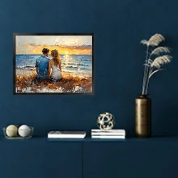 «Together on the shore» в интерьере в классическом стиле в синих тонах