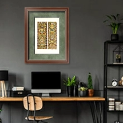 «Italian Embroidered Silk Hangings» в интерьере кабинета с серыми стенами